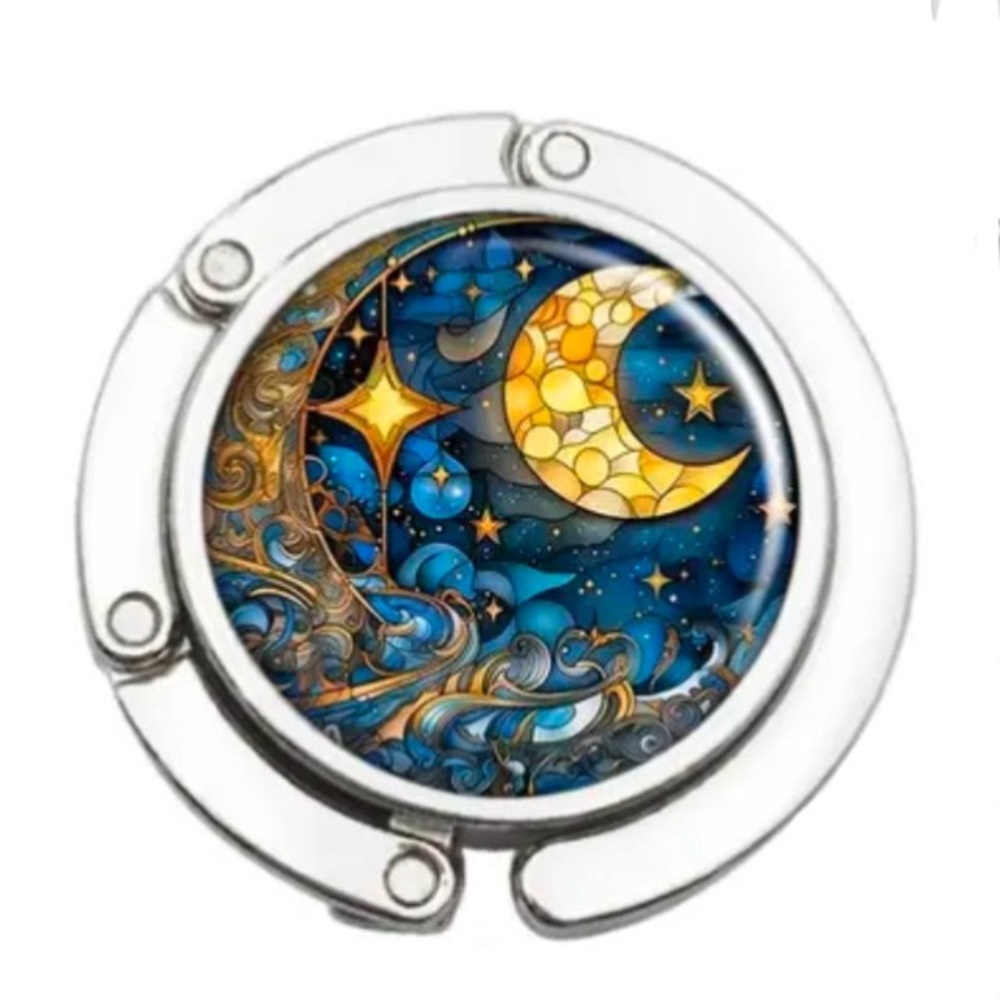 MOON 🌙 & STAR ⭐️ SILVER PURSE HOOK